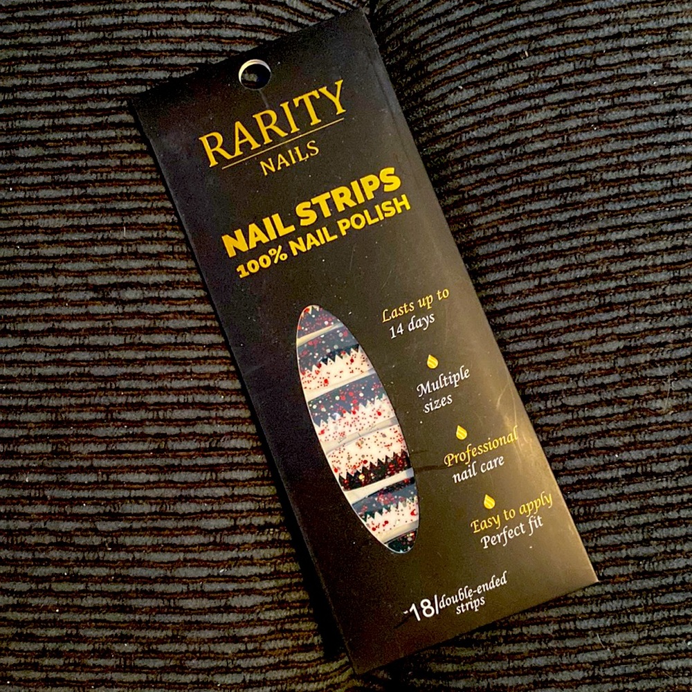 Rarity Nail Wraps Red, White, and Black Zig Zag